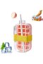 2-in-1 ice cube tray with straw, ice cube tray with lid, touchless ice maker, suitable for home ice making and outdoor picnics (pink, 800ml)