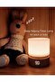 Bedside Table Lamp with Warm Light - Rechargeable LED Lamp Wood Grain - Sleep Aid Timing Off - Dimmable Cordless Battery Operated - Night Lamps . - 5