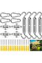 Shade Sail Mounting Set - 44-piece Mounting Set with Fixing Components, Stainless Steel 306 Mounting Accessories - Suitable for Garden Shade Sail