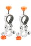 Set of 2 Foldable Double Parasol Holders for Fishing Chair – Aluminum, Universal, for Two Parasols, 360° Rotatable