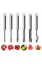 6-Piece Stainless Steel Fruit and Vegetable Pitter Set for Apples Pears Cherries Peppers