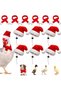 12-Piece Mini Christmas Pet Santa Hat & Scarf Set, Classic Small Hats with Adjustable Chin Strap for Chicken Cat Dog Hamster, Party Gift (Small)