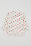 Baby Girl Pajama Set with Heart Pattern and Front Snap Fasteners, 4 Months - 1 Year, Cream - 4