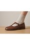 Genuine Leather Strapped Buckle Ballerina Women's Shoes