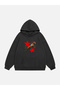 Unisex Star Horse Printed Hooded Fleece Oversized Sweatshirt