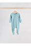 Baby 5-Piece Blue and Gray Toned Ribbed Zippered Booties Sleeping Bag Set - 4