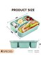Lunch Box Set, 4 pieces deluxe Bento box, 4 compartments, 21x16x5cm, dishwasher/microwave safe - 2