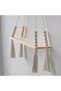 Bohemian Wall-Mounted Plant Floating Shelf Made of Wooden Beads and Cotton Rope - 4