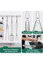 3-piece SS barbecue utensil set - spatula - & meat fork - a gift for men - For gas grills - barbecues - & camping - w/extended handles - 5