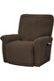 Elastic recliner cover, 4-piece soft sofa cover set, thickened single sofa cover, jacquard recliner cover with pockets (brown)