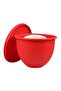 Reusable silicone mixing bowl, silicone mixing bowl with lid, silicone bowl for stand mixer - red