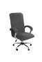 Velvet office chair cover with retractable armrests, gaming chair cover - dark gray