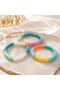 Multicolor 3-Piece Women's Bracelet Set with Acrylic Resin and Zircon Stone Detail - 2