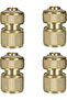 A set of 4 quick couplings for brass pipes, garden hose couplings, telescopic couplings, suitable for 1/2"