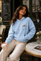 Women's Pocket Floral Printed Hooded Oversize Sweatshirt (3 Yarn)