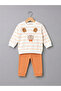 Baby Boy Children's Double Set with Teddy Bear Ears Printed