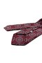 Burgundy Navy Blue Motif Patterned Classic Tie with Handkerchief Kk13974 - 3