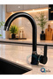 Kitchen Sink Faucet Black Color Luxury Delta Model Brass Body Faucet Hot-Cold