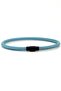 Blue 4mm Thin Genuine Tumbled Leather Black Metal Magnetic Clip Men's Bracelet M067D - 2