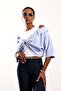 Blue Athlete Detailed Shirt 17650 - 4