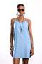 Light Blue Strappy Tencel Dress 00823 - 4