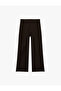Stone Detailed Interlock Brown Women's Sweatpants 6Sal40079Ik - 4