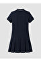 Rmz Gi̇yi̇m Farkiyla Devrik Roba Collar Pleated Girls' Dress - 6