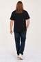 Men's Large Size Crew Neck T-Shirt Forget to Rules 25156 Black - 3