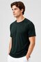 Men Slim Fit Short Sleeve Training T-Shirt, Dark Green - 3