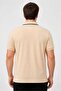 Men Classic Fit Plain Short Sleeve Polo Shirt, Beige - 4