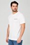 Men Crew Neck Short Sleeve Brand Logo T-Shirt, Off White - 4