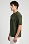 Men Crew Neck Short Sleeve Embroidered Logo T-Shirt, Olive - 2