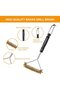 2pc Brass Bristle Grill Cleaning Brushes for Cast Iron Grates, Gas & Charcoal Grills - 5