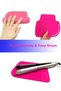 Heat-Resistant Silicone Mat Sleeve for Straighteners & Curling Irons, Hair Dryer Holder Safe Protective Organizer, Pink Red - 2