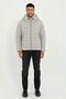 Men's Slim Fit Hooded Light Gray Coat - 2
