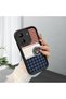 Poco C65 Compatible Cute Bear Protective Case, Mix of Plaid and Lines, Impact Blocking
