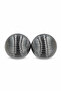 Stylish Metallic Gray Curved Striped Design Bijoux Earrings