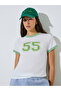 White Raglan Sleeve Printed Ringer T-Shirt - 3