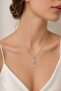 316L Steel Chain Silver Color Minimal Zircon Stone Fish Bone Necklace - 2