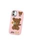 Samsung Galaxy A05 Compatible Case Camera Protector Pink Silicone Couple Phone Case with Bear Pattern - 3