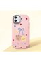 iPhone 11 Compatible Case Camera Protector Pink Silicone Couple Phone Case with Bear Pattern