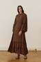 Sareena Ribbed Detailed Voile Dress Brown