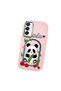 Samsung Galaxy M15 Compatible Case Camera Protector Pink Silicone Couple Phone Case Panda Pattern - 3