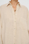 Women's Single Pocket Flowy Relaxed Fit 100% Linen Shirt - 2