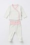 Organic Baby Hospital Release Set of 3: Double-Breasted Top with Gloves, Bottom with Booties, Knotted Beanie - 3