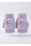 4-8 Years Old Girls' Open-Closed Cut-Out Angora Knitted Gloves - 2