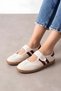 Vicenza Beige Burgundy Striped Strappy Sports Sneaker Shoes - 2