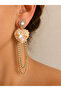 Crystal Stone/Powder Pink Heart Earrings - 2