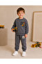 Boy's Work Machine Printed Two-Thread Brushed Top and Bottom Set - 6