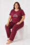 Plus Size Summer Short Sleeve Sweet Dreams Women's Pajama Set - 2